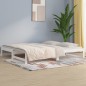 Dormeuse Estraibile Bianca 2x(80x200) cm Legno Massello di Pino Dormeuse Estraibile Bianca 2x(80x200) cm Legno Massello di Pino