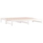 Dormeuse Estraibile Bianca 2x(80x200) cm Legno Massello di Pino Dormeuse Estraibile Bianca 2x(80x200) cm Legno Massello di Pino