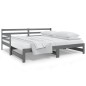Dormeuse Estraibile Grigia 2x(90x190) cm Legno Massello di Pino Dormeuse Estraibile Grigia 2x(90x190) cm Legno Massello di Pino