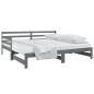 Dormeuse Estraibile Grigia 2x(90x190) cm Legno Massello di Pino Dormeuse Estraibile Grigia 2x(90x190) cm Legno Massello di Pino