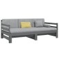 Dormeuse Estraibile Grigia 2x(90x190) cm Legno Massello di Pino Dormeuse Estraibile Grigia 2x(90x190) cm Legno Massello di Pino