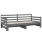 Dormeuse Estraibile Grigia 2x(90x190) cm Legno Massello di Pino Dormeuse Estraibile Grigia 2x(90x190) cm Legno Massello di Pino