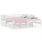 Dormeuse Estraibile Bianca 2x(80x200) cm Legno Massello di Pino Dormeuse Estraibile Bianca 2x(80x200) cm Legno Massello di Pino