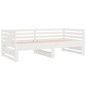 Dormeuse Estraibile Bianca 2x(80x200) cm Legno Massello di Pino Dormeuse Estraibile Bianca 2x(80x200) cm Legno Massello di Pino