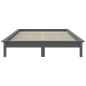 vidaXL Giroletto Grigio 120x190 cm Small Double Legno Massello di Pino vidaXL Giroletto Grigio 120x190 cm Small Double Legno Massello di Pino