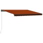 Tenda da Sole Retrattile Manuale LED 450x300 cm Arancio Marrone Tenda da Sole Retrattile Manuale LED 450x300 cm Arancio Marrone