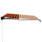 Tenda da Sole Retrattile Manuale LED 450x300 cm Arancio Marrone Tenda da Sole Retrattile Manuale LED 450x300 cm Arancio Marrone