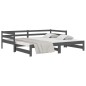 Dormeuse Estraibile Grigia 2x(80x200) cm Legno Massello di Pino Dormeuse Estraibile Grigia 2x(80x200) cm Legno Massello di Pino