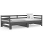 Dormeuse Estraibile Grigia 2x(80x200) cm Legno Massello di Pino Dormeuse Estraibile Grigia 2x(80x200) cm Legno Massello di Pino