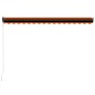 Tenda da Sole Retrattile Manuale LED 450x300 cm Arancio Marrone Tenda da Sole Retrattile Manuale LED 450x300 cm Arancio Marrone