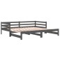 Dormeuse Estraibile Grigia 2x(80x200) cm Legno Massello di Pino Dormeuse Estraibile Grigia 2x(80x200) cm Legno Massello di Pino