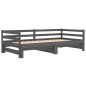 Dormeuse Estraibile Grigia 2x(80x200) cm Legno Massello di Pino Dormeuse Estraibile Grigia 2x(80x200) cm Legno Massello di Pino