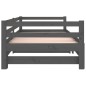 Dormeuse Estraibile Grigia 2x(80x200) cm Legno Massello di Pino Dormeuse Estraibile Grigia 2x(80x200) cm Legno Massello di Pino