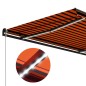 Tenda da Sole Retrattile Manuale LED 450x300 cm Arancio Marrone Tenda da Sole Retrattile Manuale LED 450x300 cm Arancio Marrone