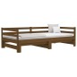 Dormeuse Estraibile Miele 2x(80x200) cm Legno Massello di Pino
