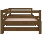 Dormeuse Estraibile Miele 2x(80x200) cm Legno Massello di Pino