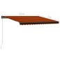 Tenda da Sole Retrattile Manuale LED 450x300 cm Arancio Marrone Tenda da Sole Retrattile Manuale LED 450x300 cm Arancio Marrone
