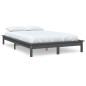 Giroletto Grigio 135x190 cm Legno Massello di Pino 4FT6 Double Giroletto Grigio 135x190 cm Legno Massello di Pino 4FT6 Double