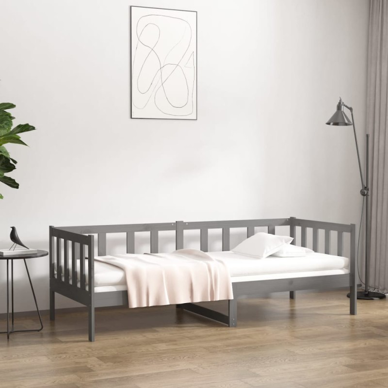 Dormeuse Grigia 80x200 cm in Legno Massello di Pino Dormeuse Grigia 80x200 cm in Legno Massello di Pino