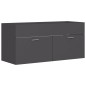 Mobile da Bagno con Lavabo Integrato Grigio in Truciolato Mobile da Bagno con Lavabo Integrato Grigio in Truciolato