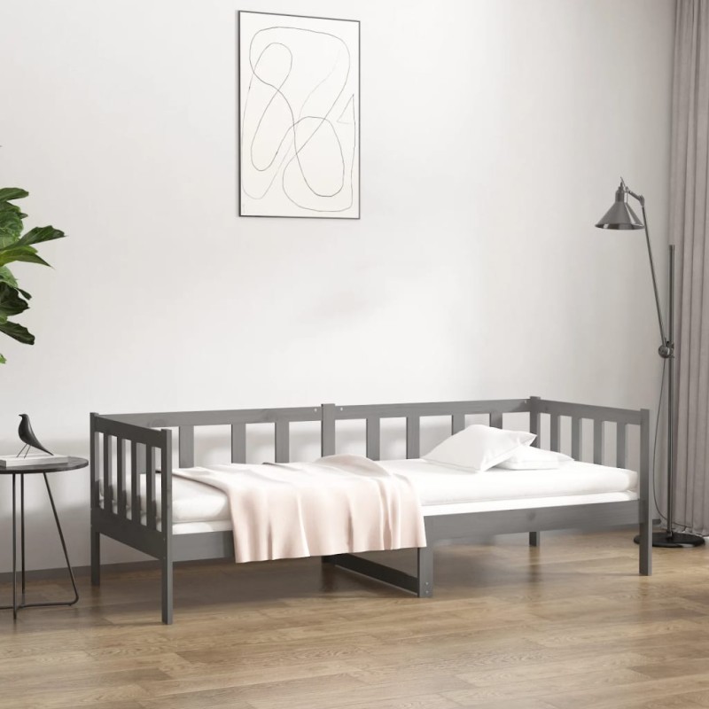 Dormeuse Grigia 90x190 cm in Legno Massello di Pino Dormeuse Grigia 90x190 cm in Legno Massello di Pino