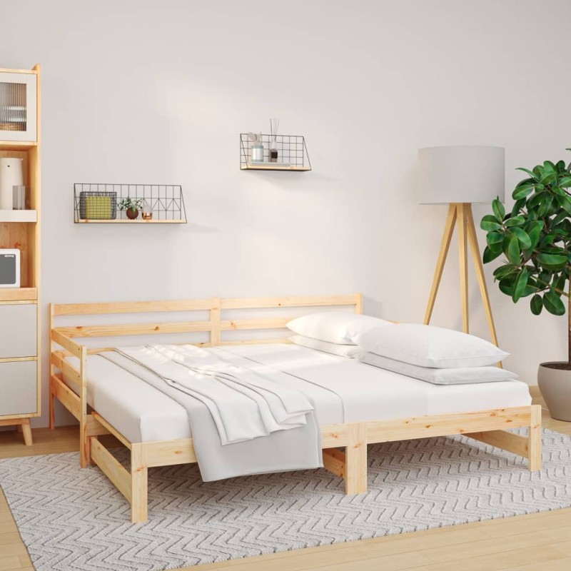 Dormeuse Estraibile 2x(90x190) cm Legno Massello di Pino Dormeuse Estraibile 2x(90x190) cm Legno Massello di Pino