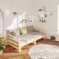 Dormeuse Estraibile 2x(90x190) cm Legno Massello di Pino Dormeuse Estraibile 2x(90x190) cm Legno Massello di Pino