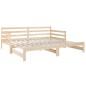 Dormeuse Estraibile 2x(90x190) cm Legno Massello di Pino Dormeuse Estraibile 2x(90x190) cm Legno Massello di Pino
