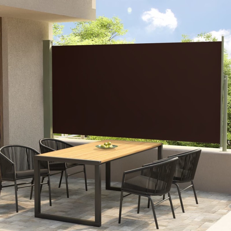 Tenda Laterale Retrattile per Patio 160x300 cm Marrone Tenda Laterale Retrattile per Patio 160x300 cm Marrone