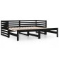 Dormeuse Estraibile Nera 2x(80x200) cm Legno Massello di Pino Dormeuse Estraibile Nera 2x(80x200) cm Legno Massello di Pino