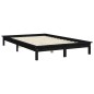 Giroletto Nero 120x190cm Legno Massello Pino 4FT Small Double Giroletto Nero 120x190cm Legno Massello Pino 4FT Small Double