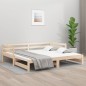 Dormeuse Estraibile 2x(90x190) cm Legno Massello di Pino Dormeuse Estraibile 2x(90x190) cm Legno Massello di Pino