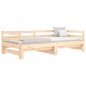 Dormeuse Estraibile 2x(90x190) cm Legno Massello di Pino Dormeuse Estraibile 2x(90x190) cm Legno Massello di Pino