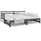 Dormeuse Estraibile Grigia 2x(80x200) cm Legno Massello di Pino Dormeuse Estraibile Grigia 2x(80x200) cm Legno Massello di Pino