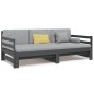 Dormeuse Estraibile Grigia 2x(80x200) cm Legno Massello di Pino Dormeuse Estraibile Grigia 2x(80x200) cm Legno Massello di Pino
