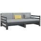 Dormeuse Estraibile Grigia 2x(80x200) cm Legno Massello di Pino Dormeuse Estraibile Grigia 2x(80x200) cm Legno Massello di Pino