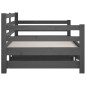 Dormeuse Estraibile Grigia 2x(80x200) cm Legno Massello di Pino Dormeuse Estraibile Grigia 2x(80x200) cm Legno Massello di Pino