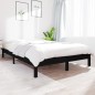 Giroletto Nero 135x190 cm Legno Massello di Pino 4FT6 Double Giroletto Nero 135x190 cm Legno Massello di Pino 4FT6 Double