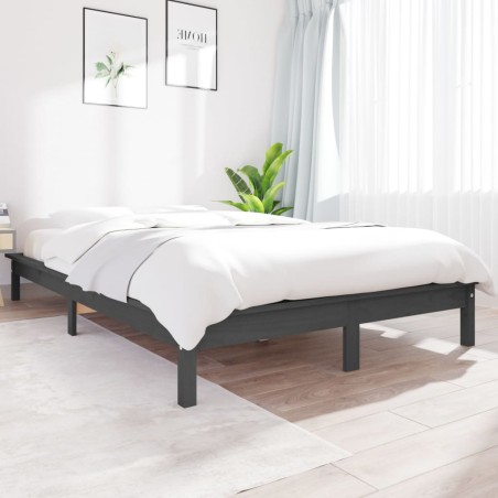 vidaXL Giroletto Grigio 120x200 cm in Legno Massello di Pino