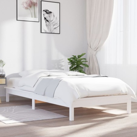 Giroletto Bianco 90x190 cm in Legno Massello di Pino 3FT Single