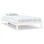 Giroletto Bianco 90x190 cm in Legno Massello di Pino 3FT Single Giroletto Bianco 90x190 cm in Legno Massello di Pino 3FT Single