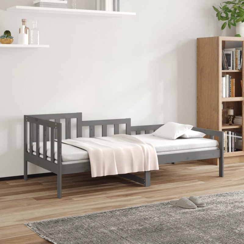 Dormeuse Grigia 90x190 cm in Legno Massello di Pino