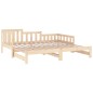 Dormeuse Estraibile 2x(90x190) cm Legno Massello di Pino Dormeuse Estraibile 2x(90x190) cm Legno Massello di Pino