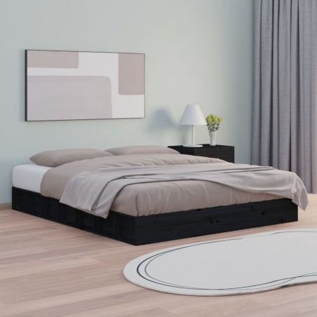 Giroletto Nero 150x200 cm 5FT King Size in Legno Massello