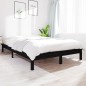 Giroletto Nero 180x200 cm Legno Massello di Pino 6FT Super King Giroletto Nero 180x200 cm Legno Massello di Pino 6FT Super King