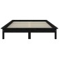 Giroletto Nero 180x200 cm Legno Massello di Pino 6FT Super King Giroletto Nero 180x200 cm Legno Massello di Pino 6FT Super King