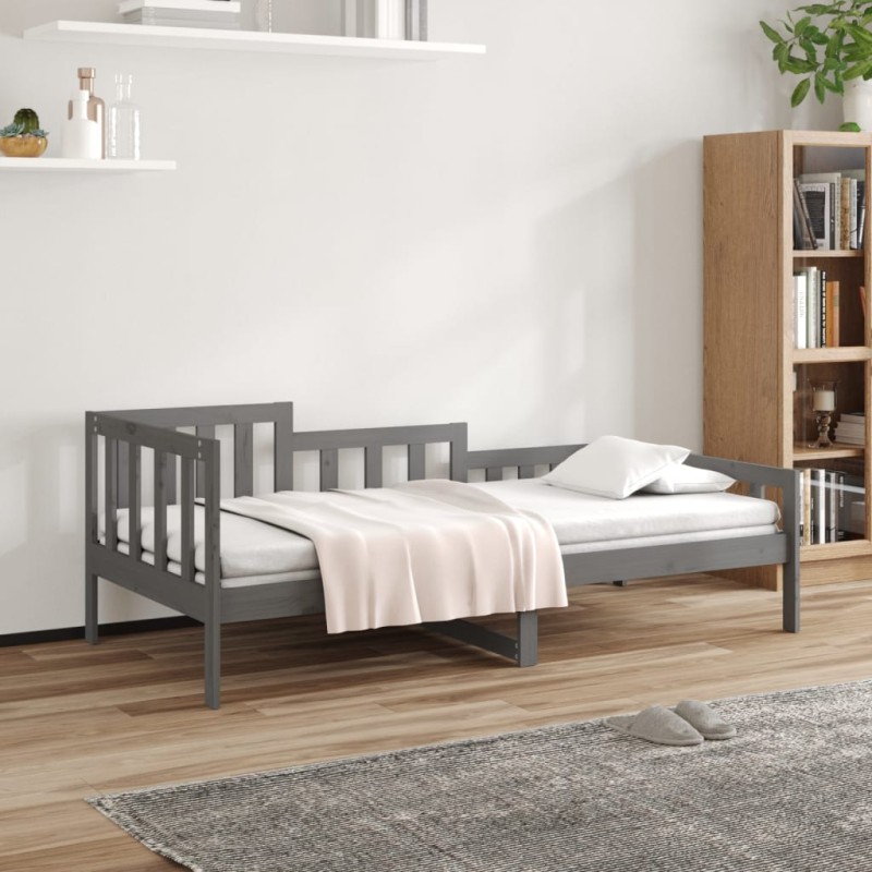 Dormeuse Grigia 80x200 cm in Legno Massello di Pino Dormeuse Grigia 80x200 cm in Legno Massello di Pino