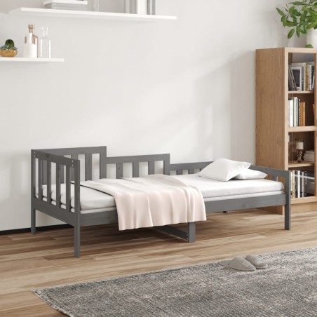 Dormeuse Grigia 80x200 cm in Legno Massello di Pino