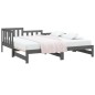 Dormeuse Estraibile Grigia 2x(90x190) cm Legno Massello di Pino Dormeuse Estraibile Grigia 2x(90x190) cm Legno Massello di Pino