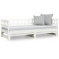 Dormeuse Estraibile Bianca 2x(90x200) cm Legno Massello di Pino Dormeuse Estraibile Bianca 2x(90x200) cm Legno Massello di Pino